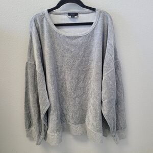 J Crew Women's Long Sleeve Pull Over  Velour Feel Sweatshirt / Sweater Size 2X‎